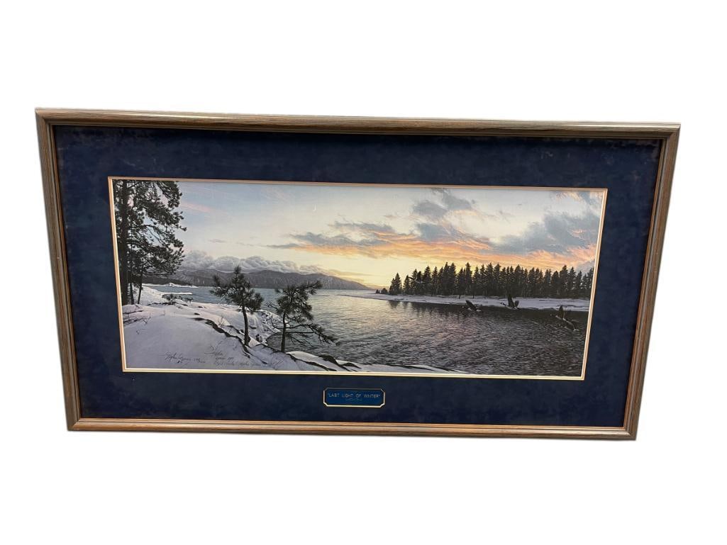 STEPHEN LYMAN AMERICAN WILDLIFE / LANDSCAPE ARTIST LIMITED EDITION PRINT TITLED LAST LIGHT OF WIN... (1 of 18)
