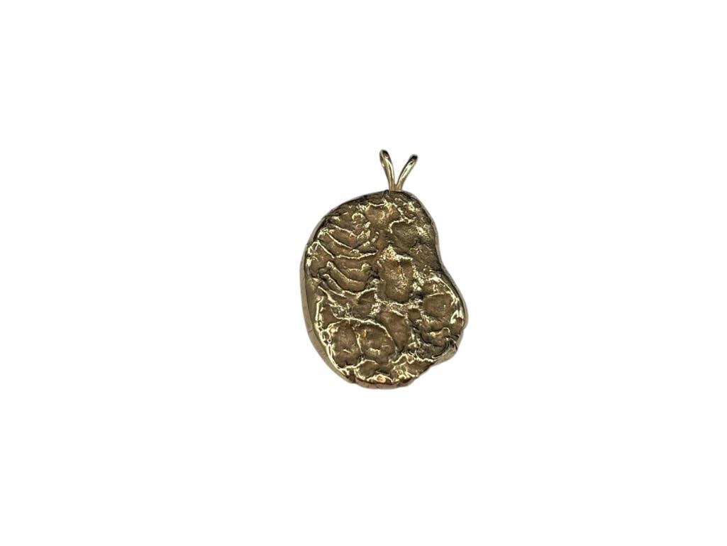 10K YELLOW GOLD JEWELER'S GOLD "NUGGET" PENDANT FEATURING 14K YELLOW GOLD BAIL (1 of 6)
