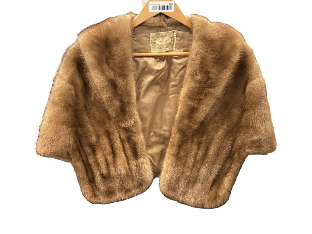 MEIER & FRANK CO. LIGHT BROWN MINK FUR SHOULDER WRAP (1 of 8)