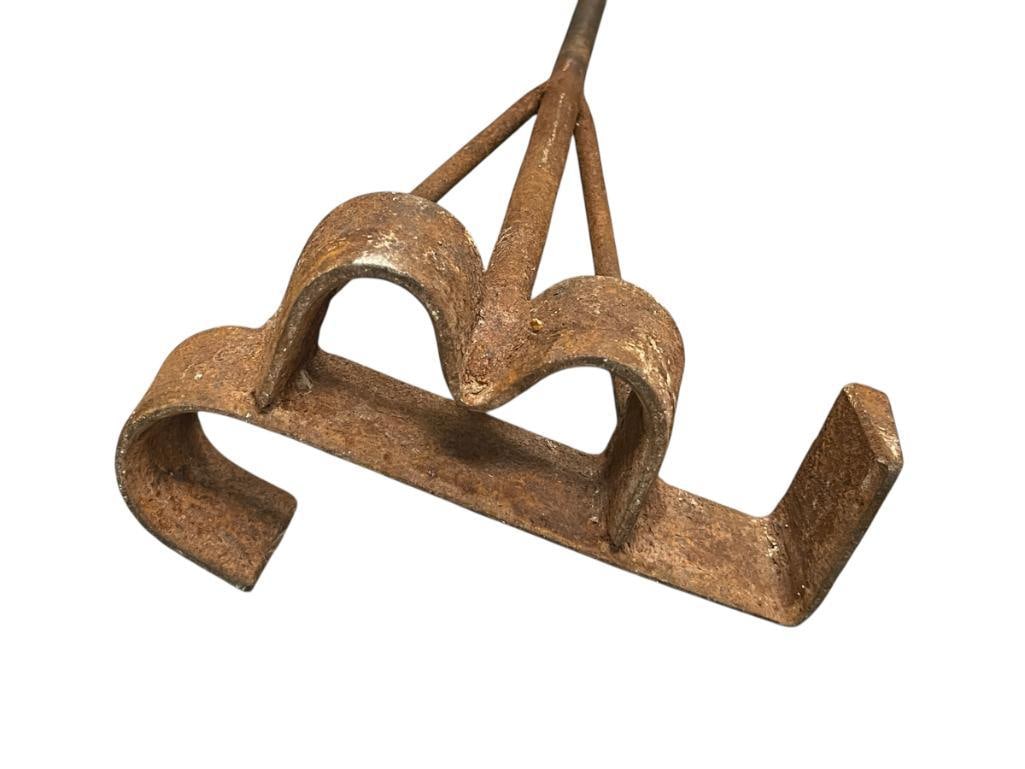 ANTIQUE FORGED "LBJ" BRANDING IRON: 41" L