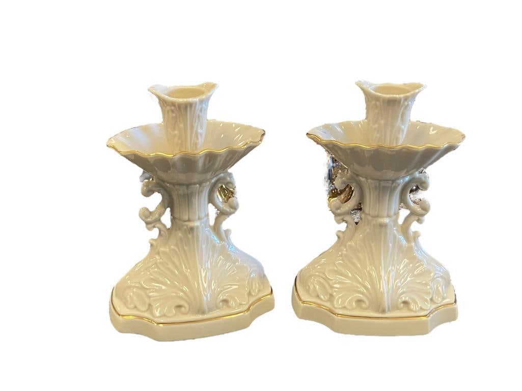 LENOX MILLENIUM LIMITED EDITION IVORUY AND GOLD CANDLESTICK HOLDERS (1 of 8)