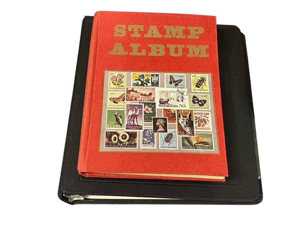 FOUR STAMP ALBUMS WITH VINTAGE STAMPS FROM VARIOUS PARTS OF THE WORLD (1 of 17)
