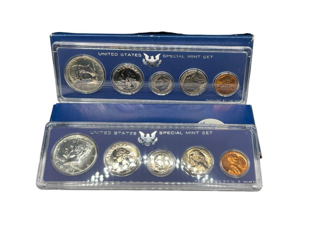1966 AND 1967 U.S. MINT SPECIAL MINT SETS WITH CARDBOARD JACKETS (1 of 13)