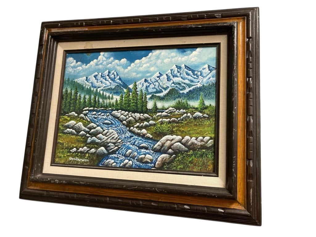 GLEN CHANDLER ORIGINAL ACRYLIC ON CANVAS LANDSCAPE TITLED VALLEY STREAM (1 of 10)