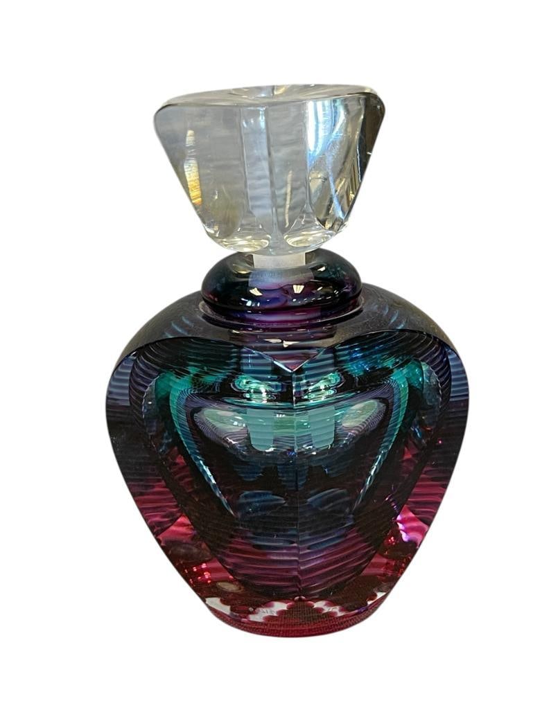 VINTAGE KIT KARBLER AND MICHAEL DAVID PRISMATIC STUDIO ART GLASS FRAGRANCE / PERFUME BOTTLE (1 of 13)