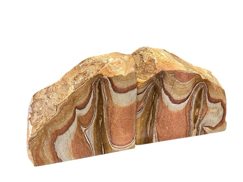 SEMI-POLISHED AND NATURAL SANDSTONE BOOKENDS (1 of 6)