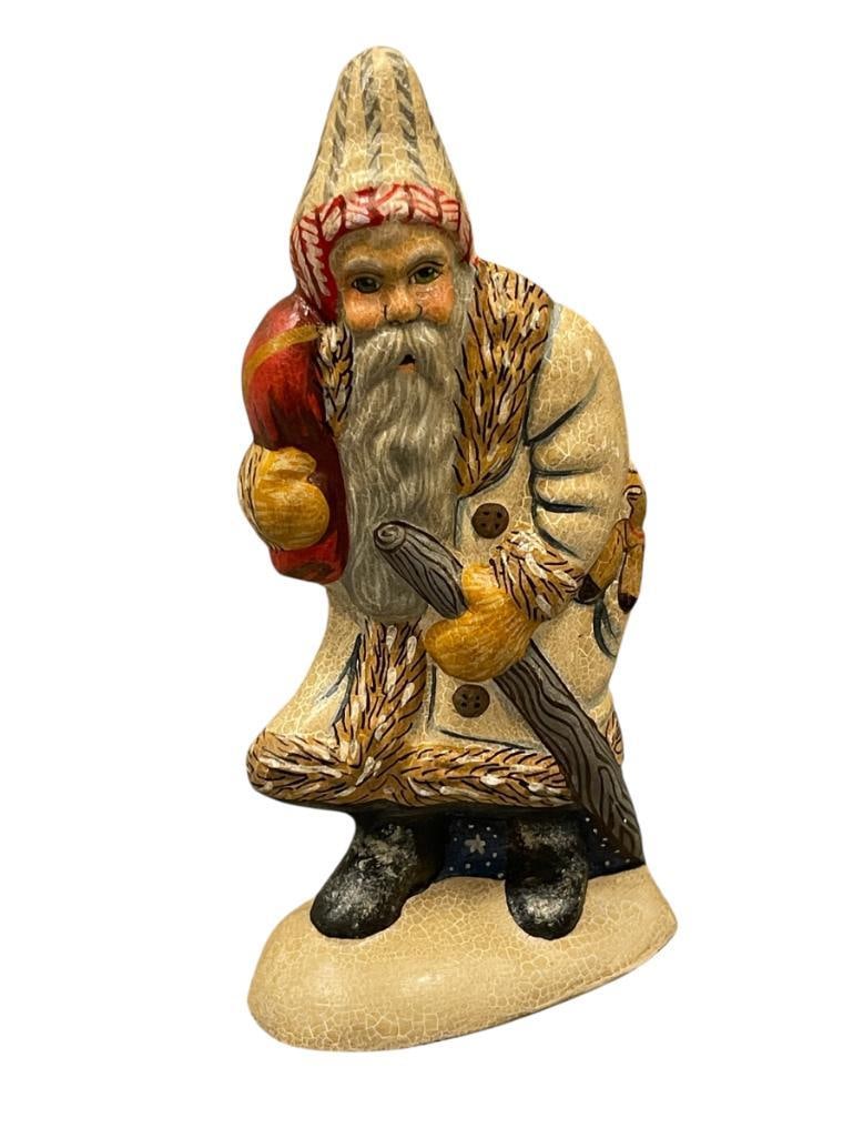 1999 VAILLANCOURT FOLK ART CHRISTMAS CHALKWARE HAND PAINTED FIGURINE FATHER CHRISTMAS NO. 378 (1 of 6)