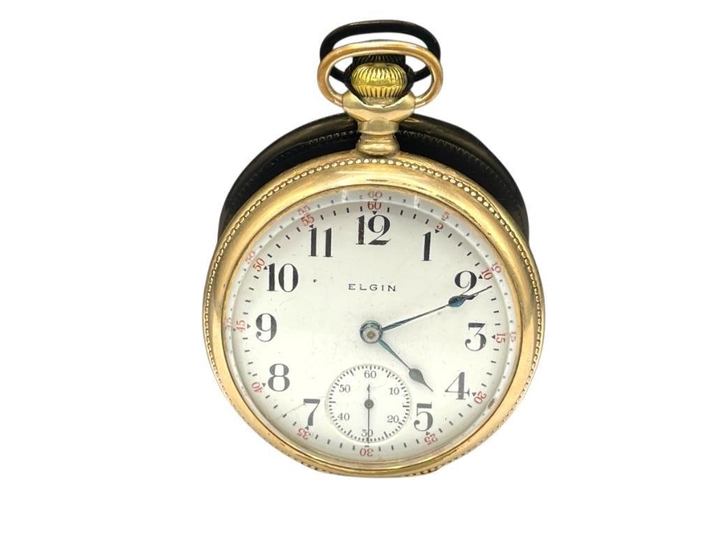 1914 ELGIN MODEL 5 SEVEN JEWELS POCKET WATCH (1 of 8)