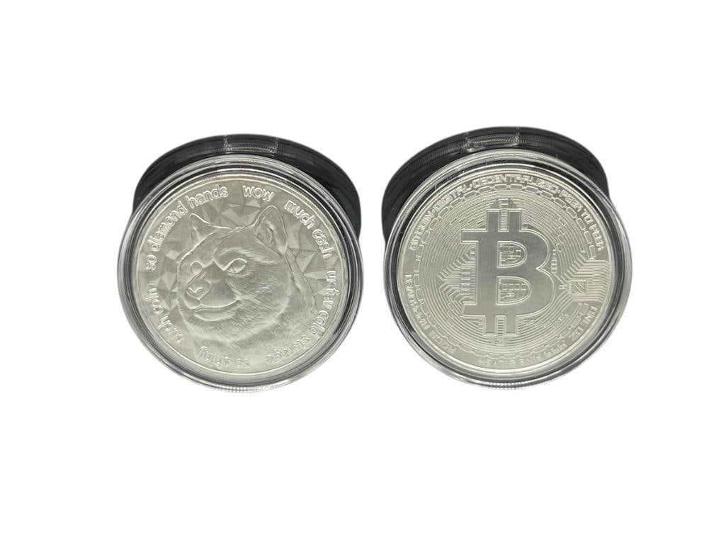 2020 BITCOIN AND DOGE BLOCKCHAIN .999 FINE SILVER ROUNDS BY MJB MINT (1 of 11)
