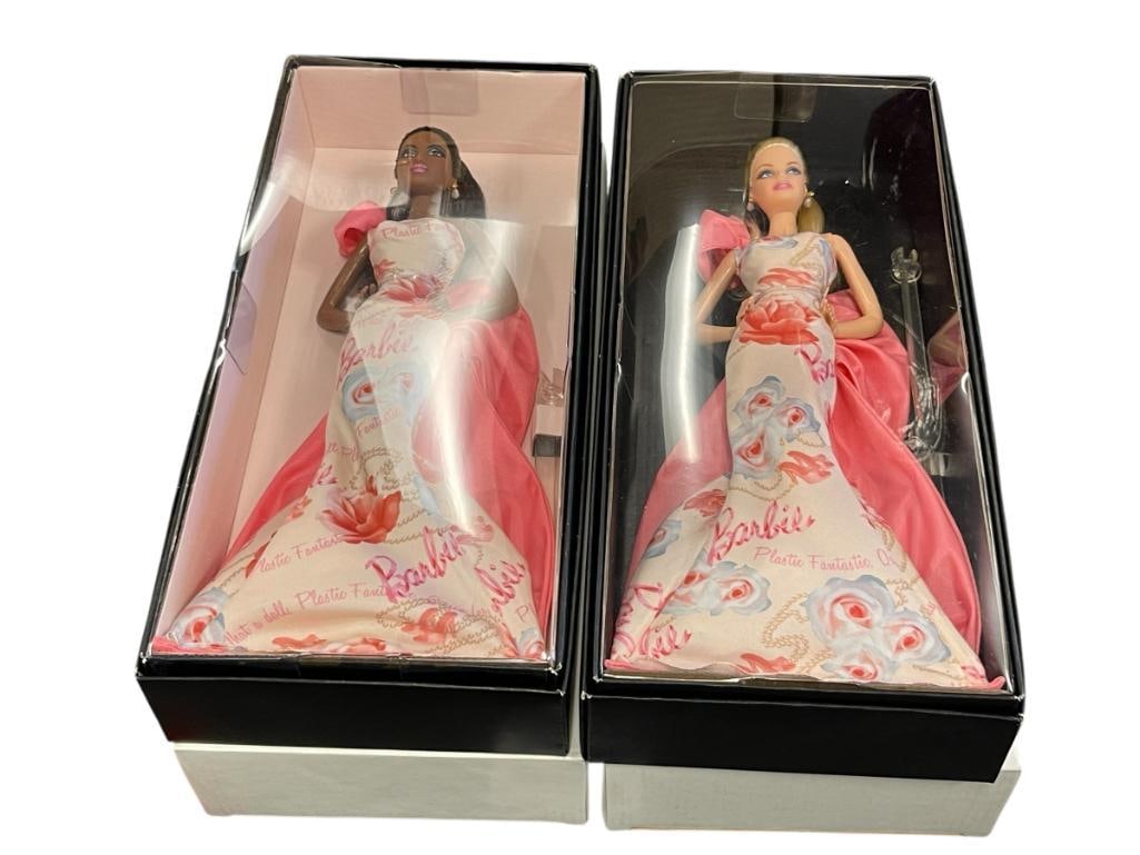 MATTEL / AVON BARBIE PINK LABEL CAUCASIAN ROSE AND AFRICAN AMERICAN ROSE SPLENDOR DOLLS (1 of 13)