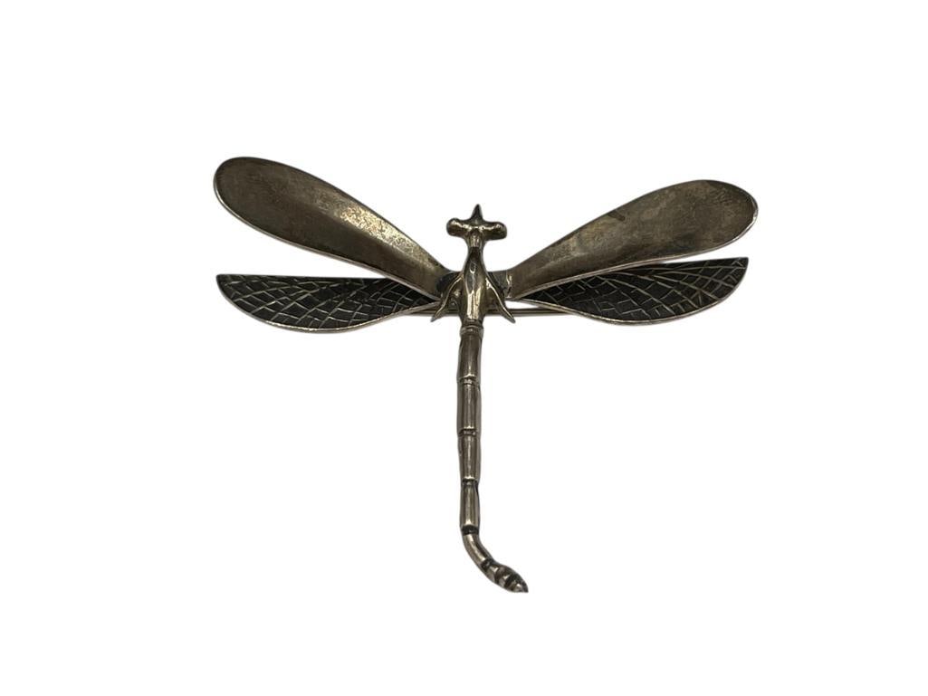 VINTAGE TAXCO MEXICO STERLING SILVER DRAGONFLY BROOCH (1 of 6)