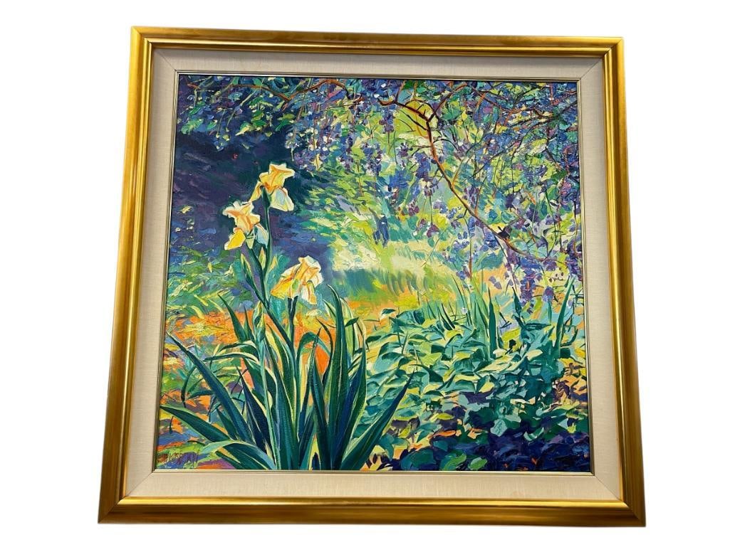 EYE-CATCHING JAN KASPRZYCKI AMERICAN ARTIST HEAVY ACRYLIC ON CANVAS SPRING IN PROVENCE 1999 (1 of 12)