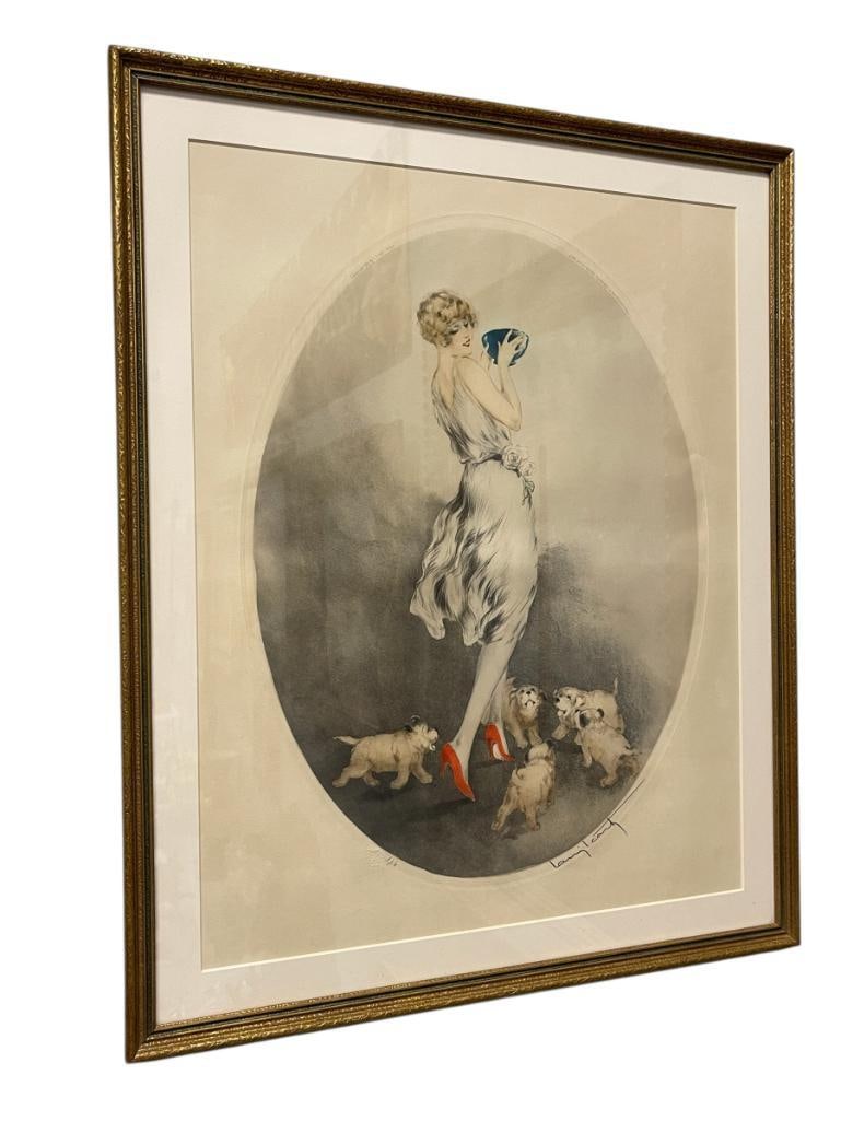 LOUIS ICART FRENCH ARTIST AQUATINT ETCHING TITLED MEALTIME ALSO KNOWN AS PETIT DEJEUNER CREATED 1... (1 of 12)