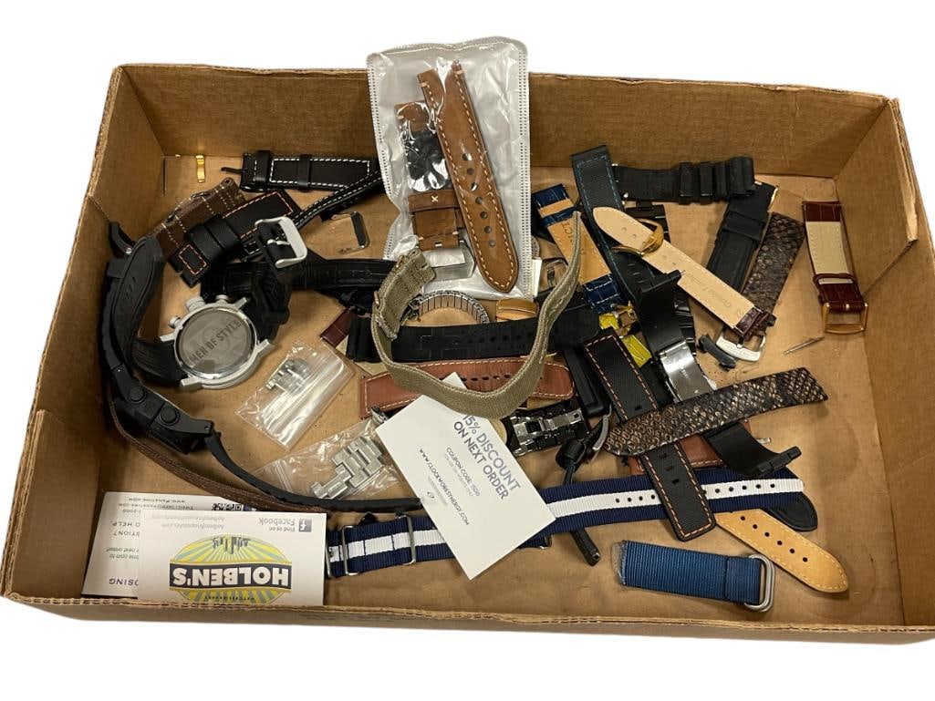 BRAND NEW INVICTA MEN'S WATCH BANDS INCLUDING LEATHER, STAINLESS STEEL, AND SILICONE (1 of 10)