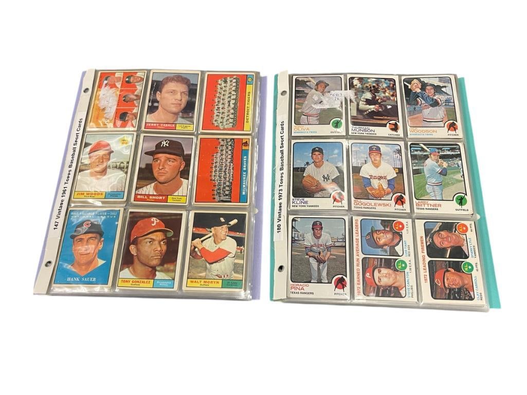1961 AND 1973 TOPPS BASEBALL MLB SPORT PLAYER CARDS OVER 120 CARDS (1 of 20)