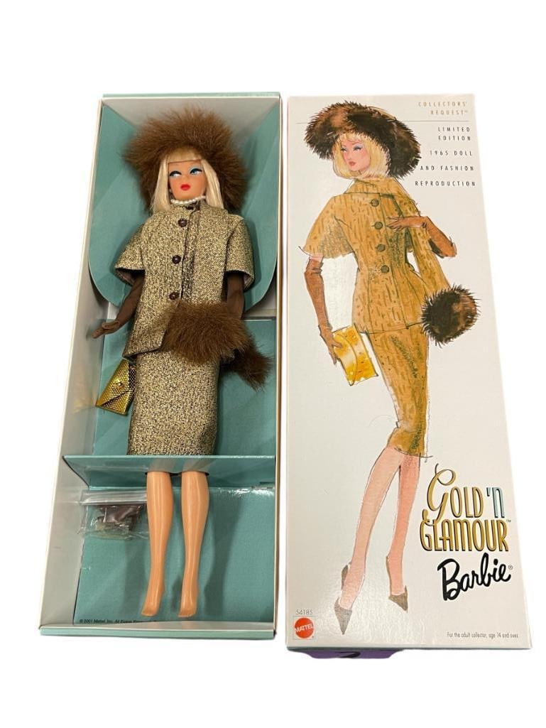 2001 BARBIE MATTEL 1965 LIMITED EDITION COLLECTOR'S FASHION DOLL GOLD 'N GLAMOUR NO. 54185 (1 of 8)