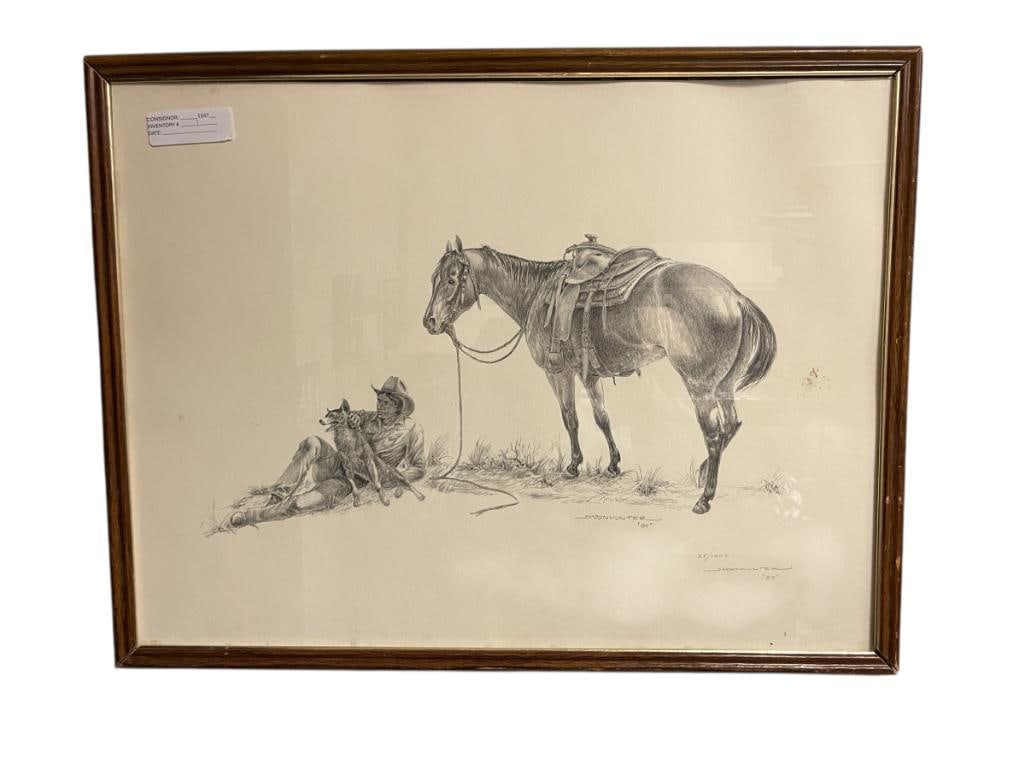 SIGNED AND NUMBERED LIMITED EDITION WESTERN PRINT SIGNED " SPOONHUNTER 85 " (1 of 8)