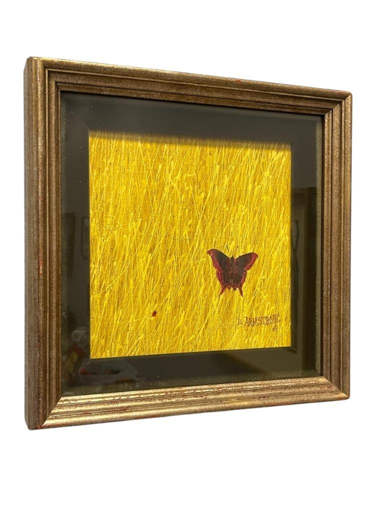 DUANE ARMSTRONG AMERICAN CALIFORNIA ARTIST ORIGINAL OIL ON CANVAS BUTTERFLY AND LADYBUG (1 of 7)
