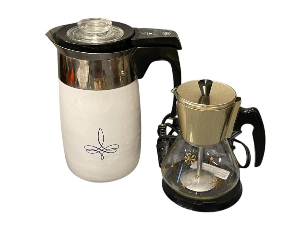 VINTAGE CORNINGWARE 10 CUP COFFEE PERCOLATOR WITH POWER CORD AND DOUGLAS CARAFE (1 of 10)
