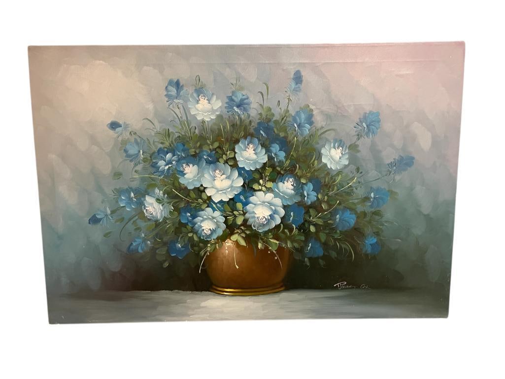 LISTED CALIFORNIA ARTIST ROBERT COX ORIGINAL OIL ON CANVAS STILL LIFE FLOWER BOUQUET PAINTING (1 of 5)