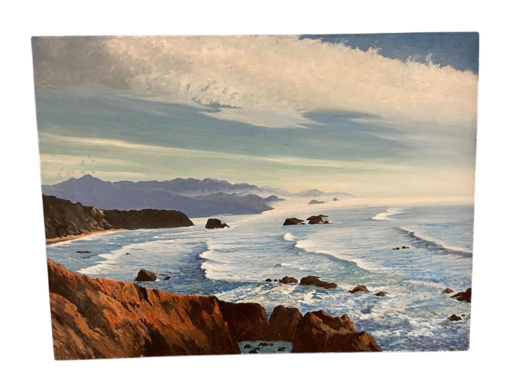 ORIGINAL OIL ON CANVAS SEASCAPE PAINTING OF CANNON BEACH ALONG THE OREGON COAST (1 of 6)