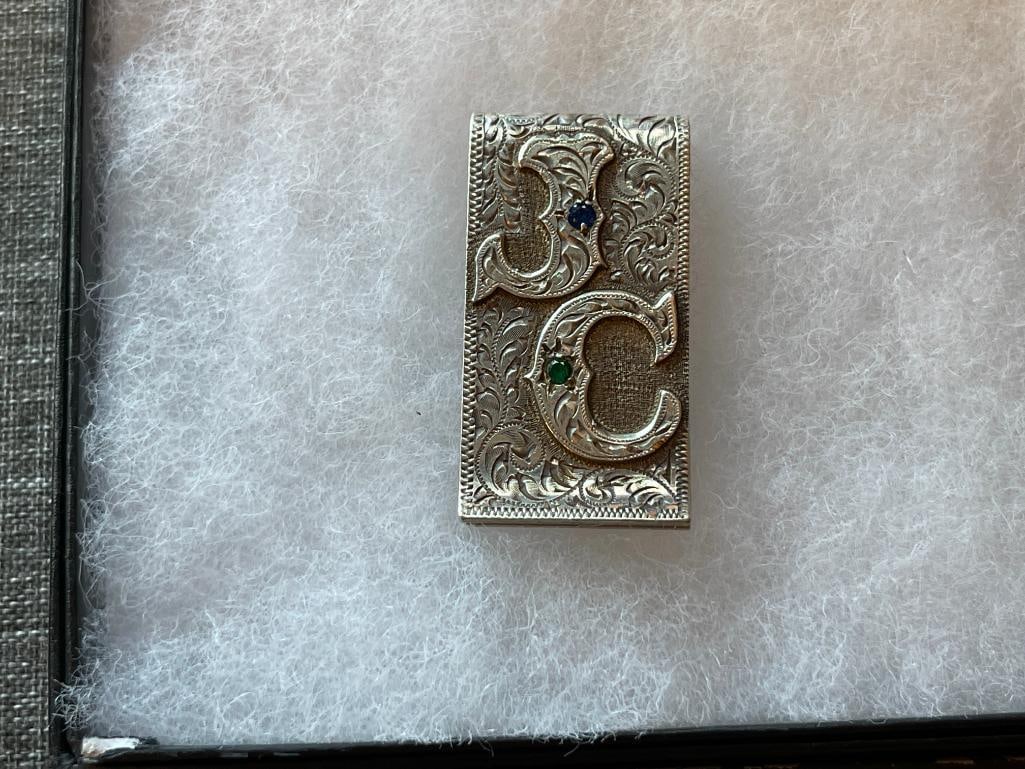 HISTORICAL NEVADA BROTHEL MEMORABILIA JOE & SALLY MUSTANG RANCH ENTRY GLASS, REVOLVER, MONEY CLIP - 9