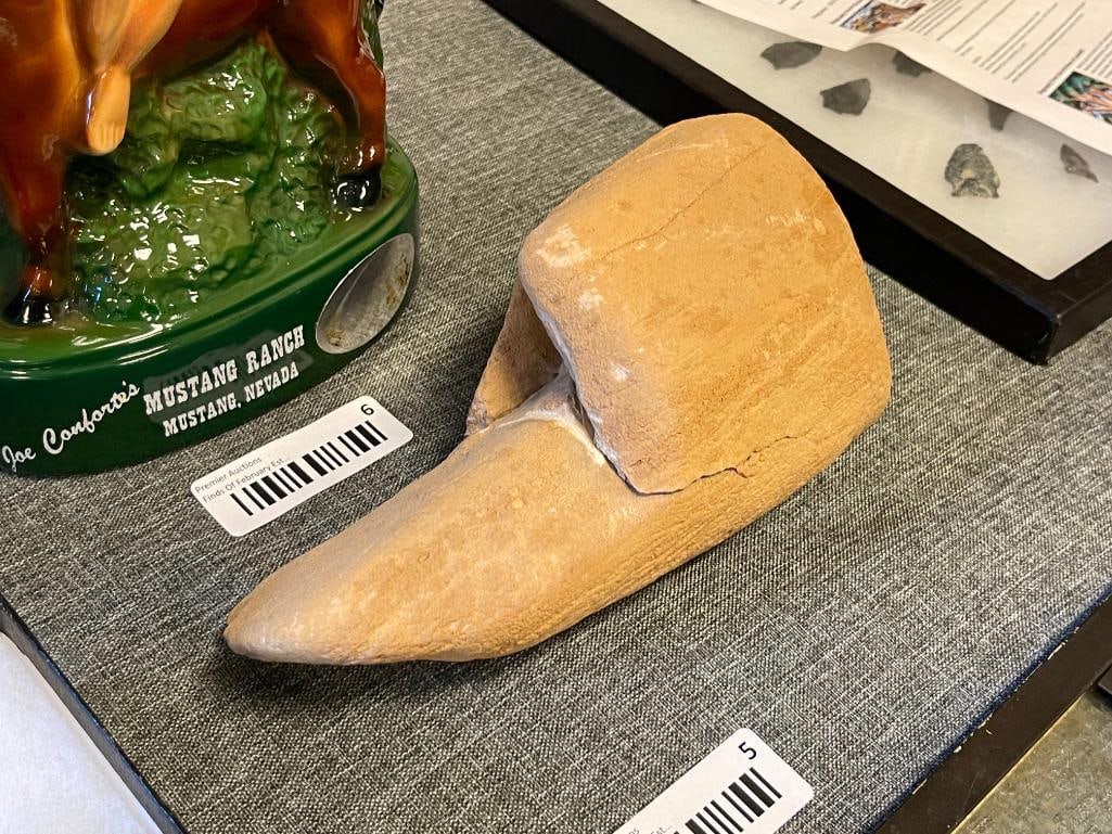 PRE-HISTORIC NATIVE AMERICAN ARTIFACT MOCCASSIN PRIMITIVE SHOE MOLD - 2