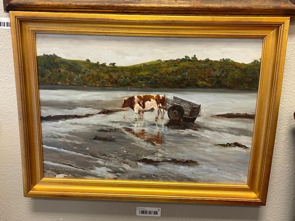 GAIL CHRISTENSEN ORIGINAL OIL PAINTING ON MASONITE BOARD DEPICTING EUROPEAN COUNTRYSIDE (1 of 8)