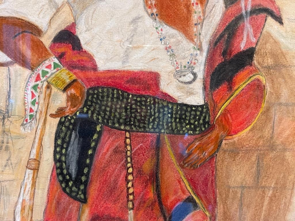 HOPI MADDEN ORIGINAL PASTEL ON PAPER BY RENOWN SACRAEMNTO KACHINA MAKER L.L. SCOTT (1920-2011) - 4