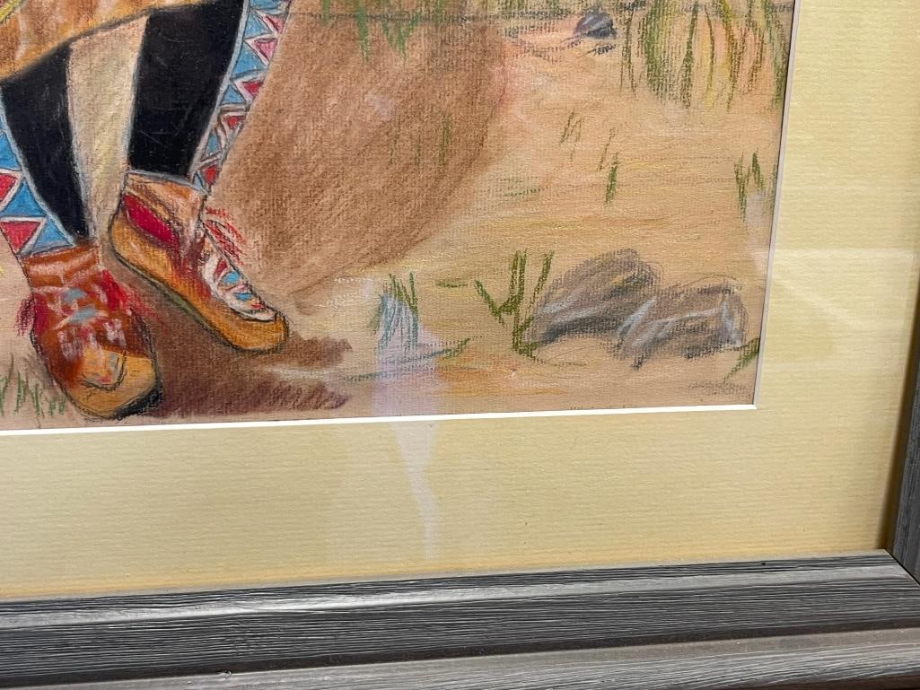 HOPI MADDEN ORIGINAL PASTEL ON PAPER BY RENOWN SACRAEMNTO KACHINA MAKER L.L. SCOTT (1920-2011) - 5