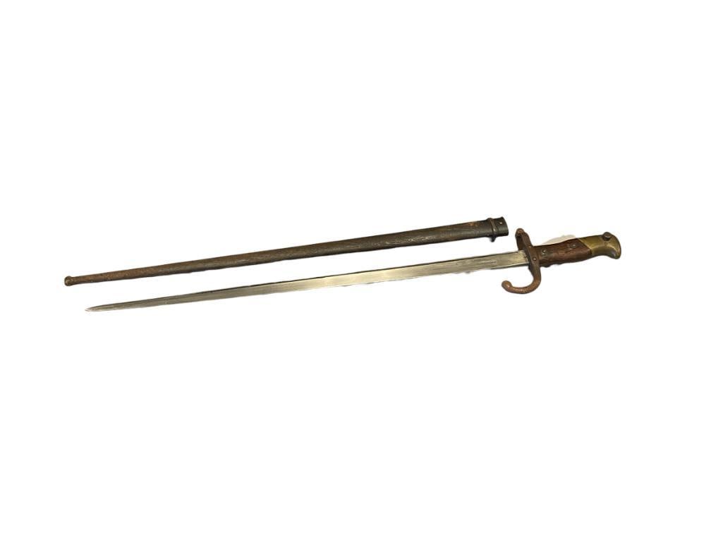 1878 MRE D' ARMES DE CHAT FRENCH LONG BLADED "GRAS" BAYONET (1 of 9)