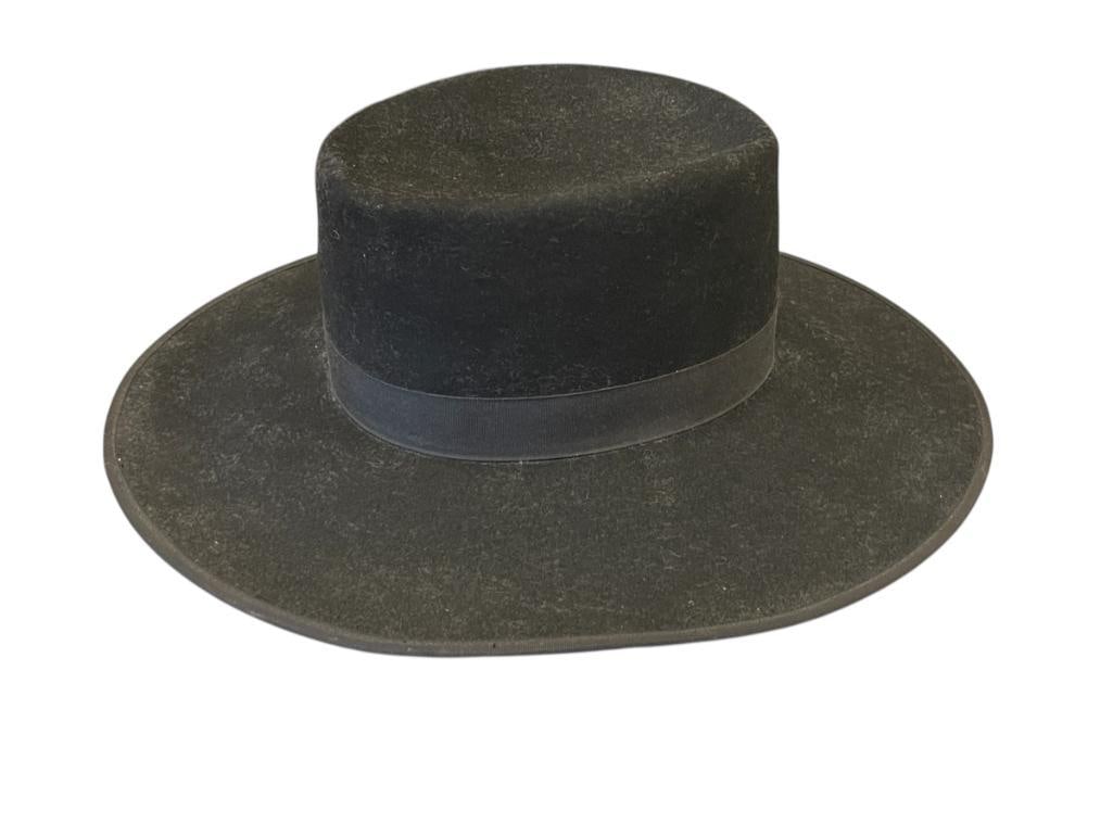 STETSON 4X BUFFALO COLLECTION BLACK WOOL FELT COWBOY / WESTERN HAT WITH BAND SIZE 7 1/8 (1 of 5)