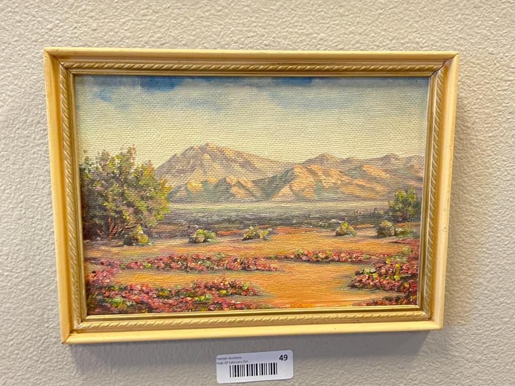 DC STULTS ORIGINAL OIL ON MASONITE BOARD DESERT LANDSCAPE (1 of 5)
