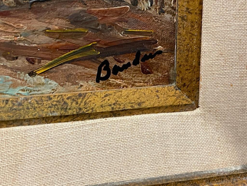 MID-20TH CENTURY ORIGINAL ACRYLIC ON CANVAS IMPRESSIONIST MEDITERRANEAN LANDSCAPE - 5