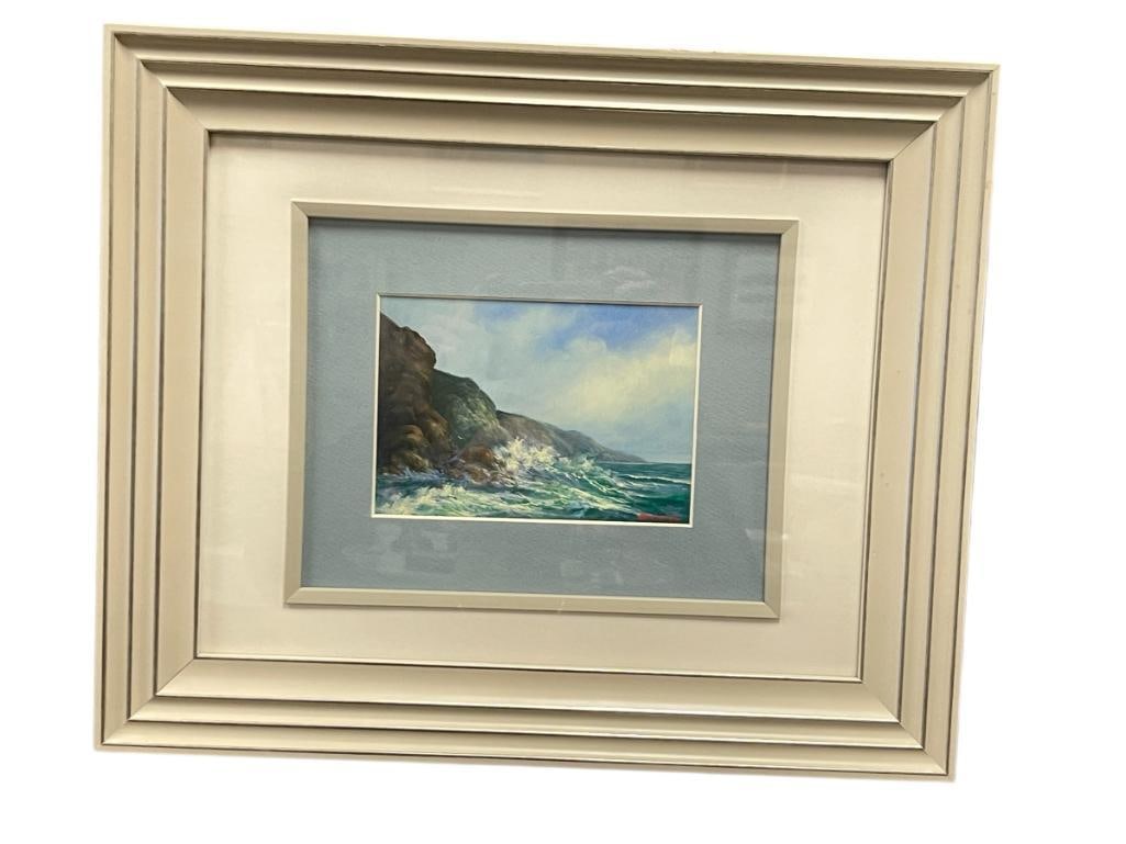 KEVIN A. MULVILLE NEVADA / HAWAII ARTIST ORIGINAL MINIATURE OIL SEASCAPE PAINTING (1 of 5)