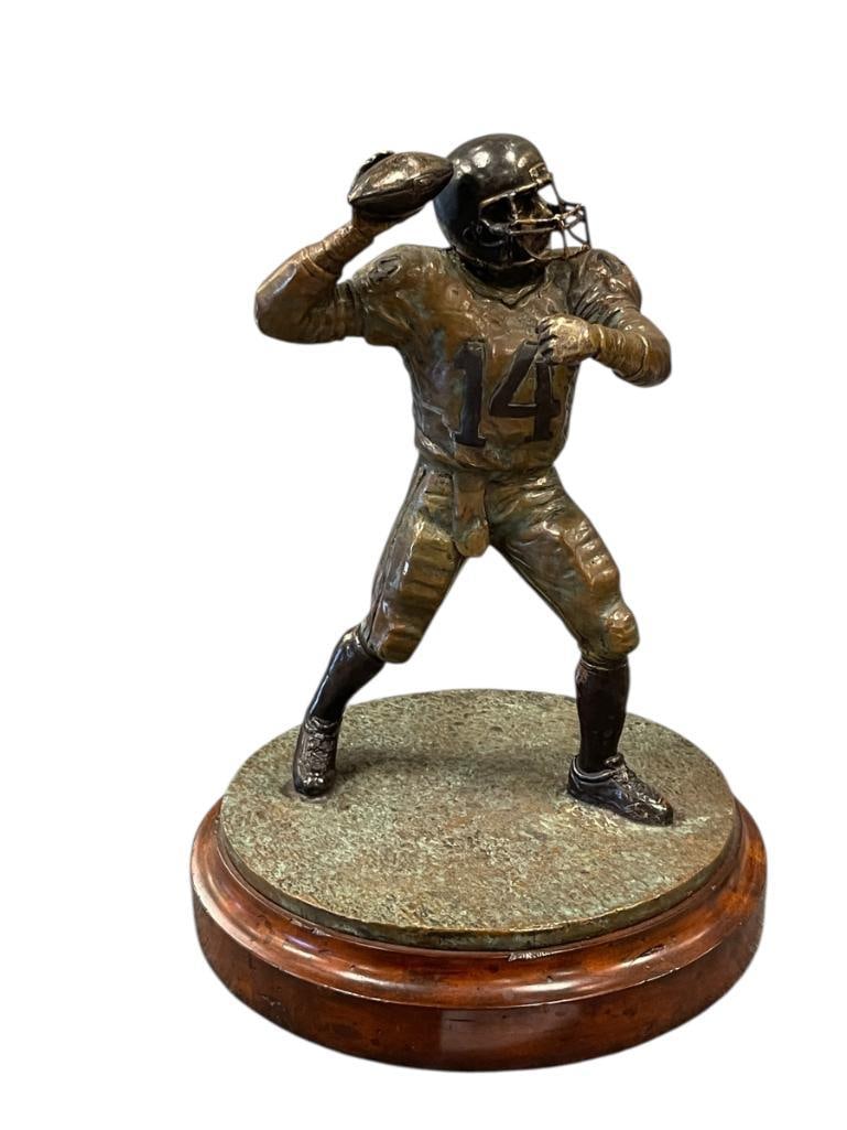 LATE 20TH CENTURY BRONZE SCULPTURE OF A FOOTBALL PLAYER (1 of 9)