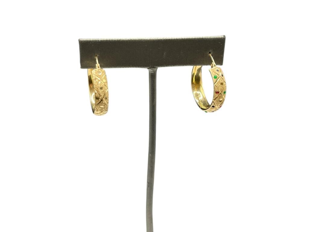 TWO 14K YELLOW GOLD HOOP EARRINGS (1 of 6)