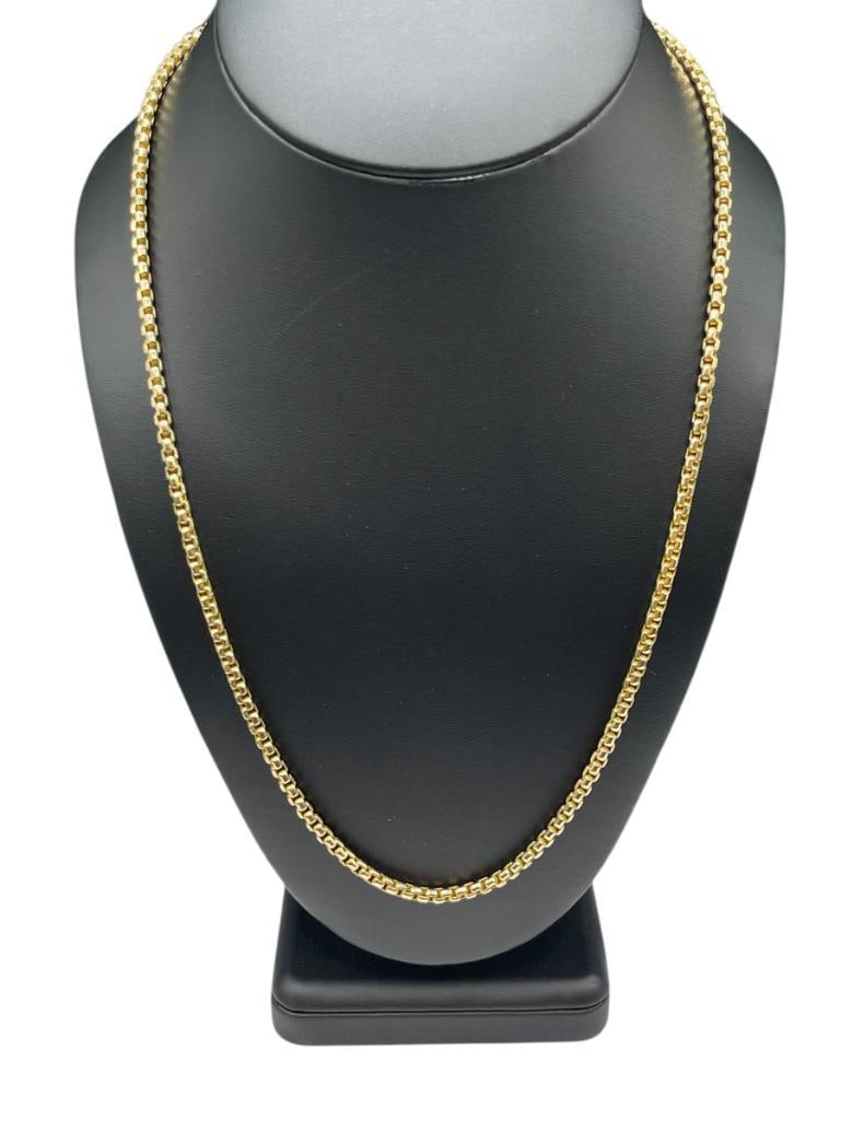10K YELLOW GOLD ITALLIAN ROLLO LINK CHAIN NECKLACE: MARKED ITALY ON CLASP 12.72 GRAMS, 22" X 3/16" 