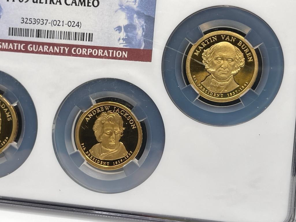 2007-S, 2007-S, AND 2008-S PROOF PRESIDENTIAL GOLD TONE DOLLARS NGC PF69 ULTRA CAMEO - 9