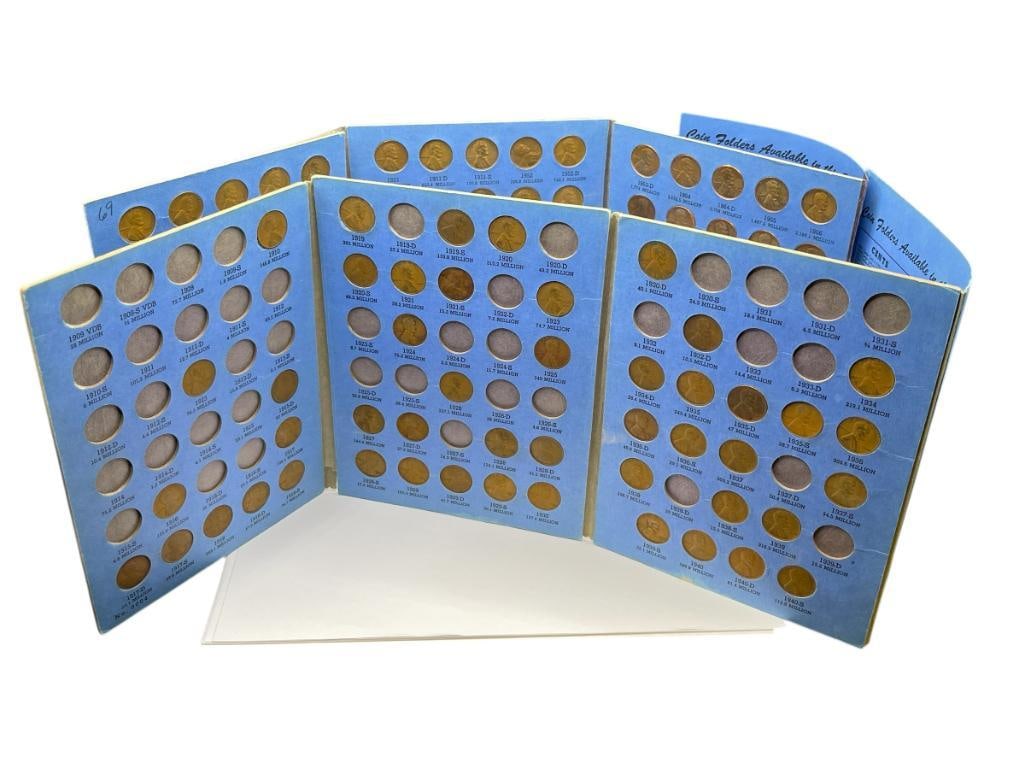 TWO U.S. LINCOLN CENT BOOKS STARTING IN 1909 INCLUDING 135 COINS (1 of 12)