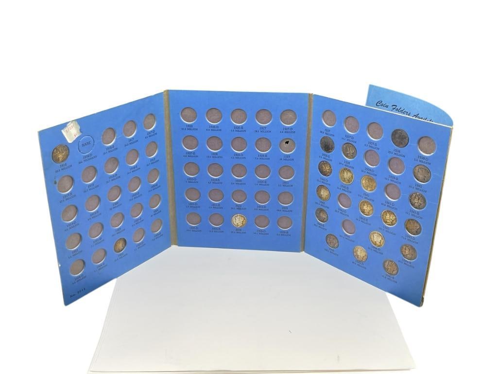 U.S. MERCURY SILVER DIME COLLECTOR'S BOOK FEATURING 21 SILVER DIMES (1 of 8)