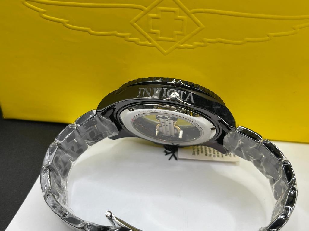 NEW MEN'S INVICTA PRO DIVER MECHANICAL WRISTWATCH FEATURING UNIQUE SKELETON DESIGN DIAL - 12