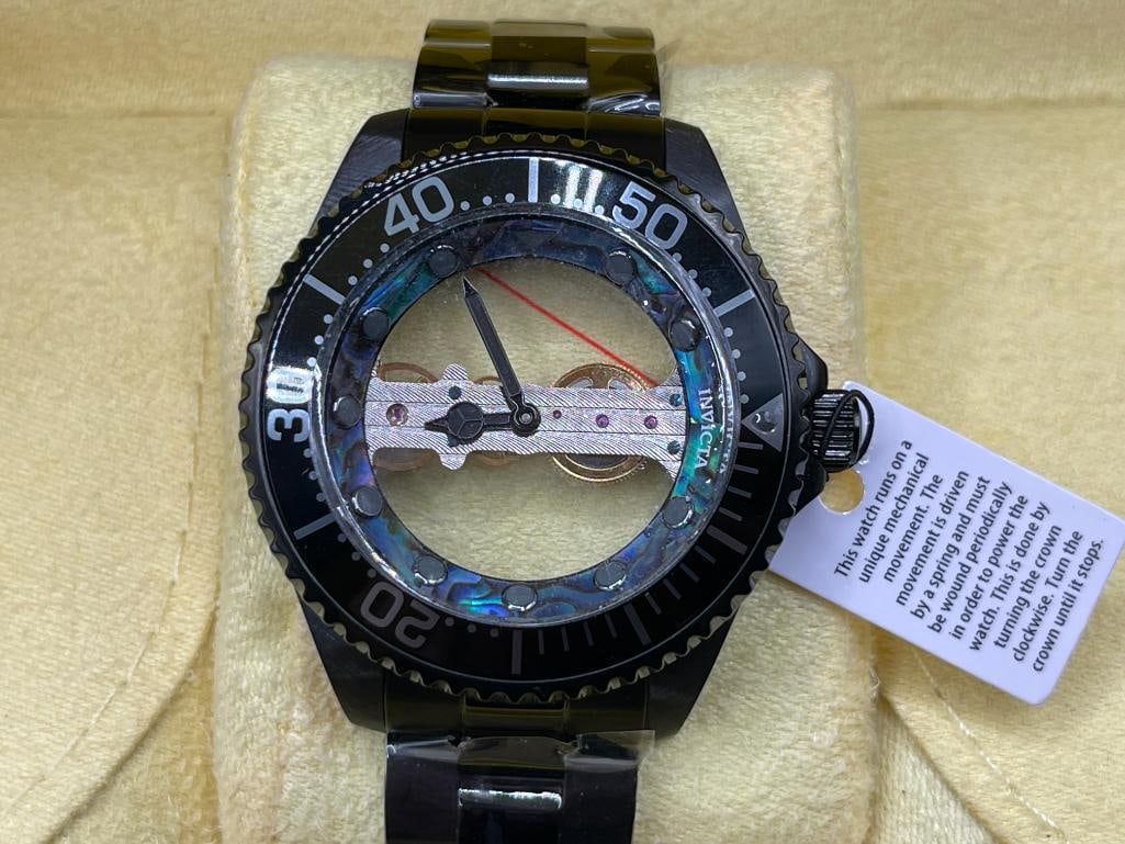 NEW MEN'S INVICTA PRO DIVER MECHANICAL WRISTWATCH FEATURING UNIQUE SKELETON DESIGN DIAL - 3