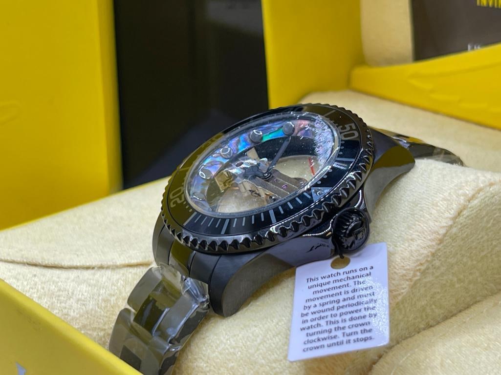 NEW MEN'S INVICTA PRO DIVER MECHANICAL WRISTWATCH FEATURING UNIQUE SKELETON DESIGN DIAL - 5