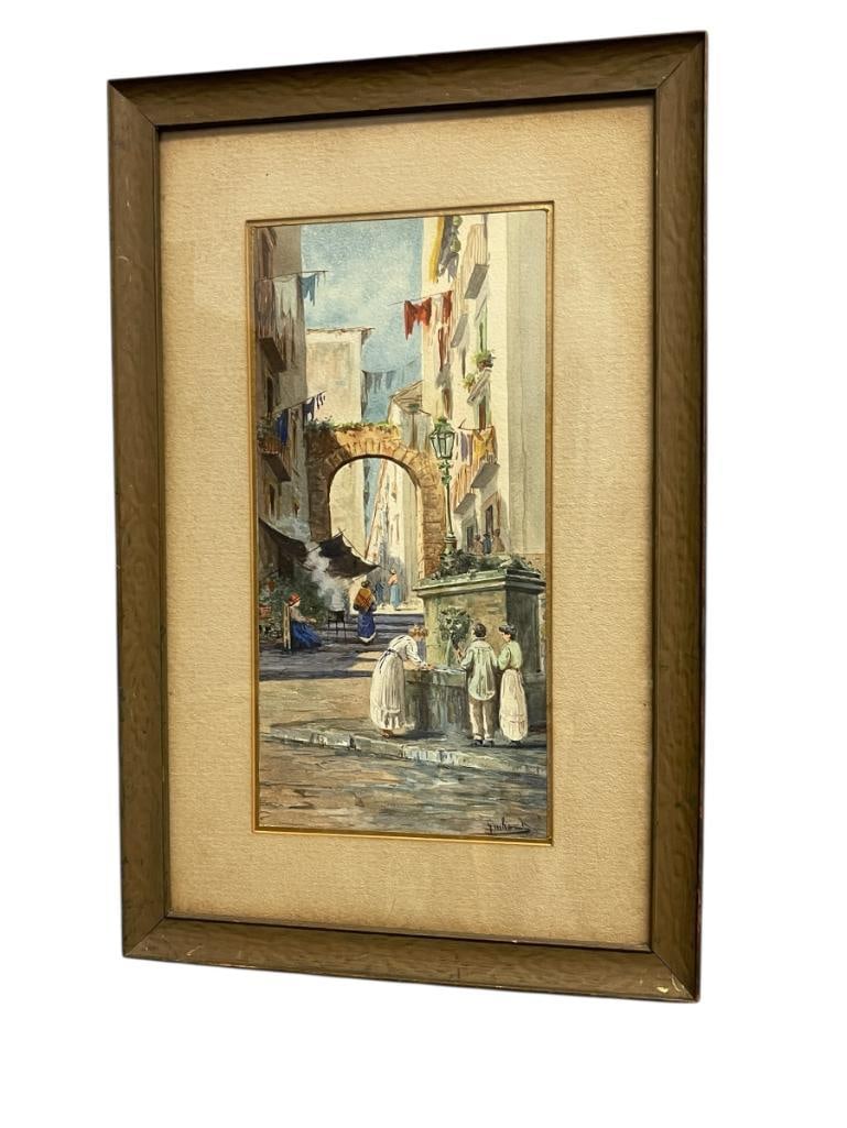 ORIGINAL WATERCOLOR ON PAPER OF AN ITALIAN STREET SCENE (1 of 6)