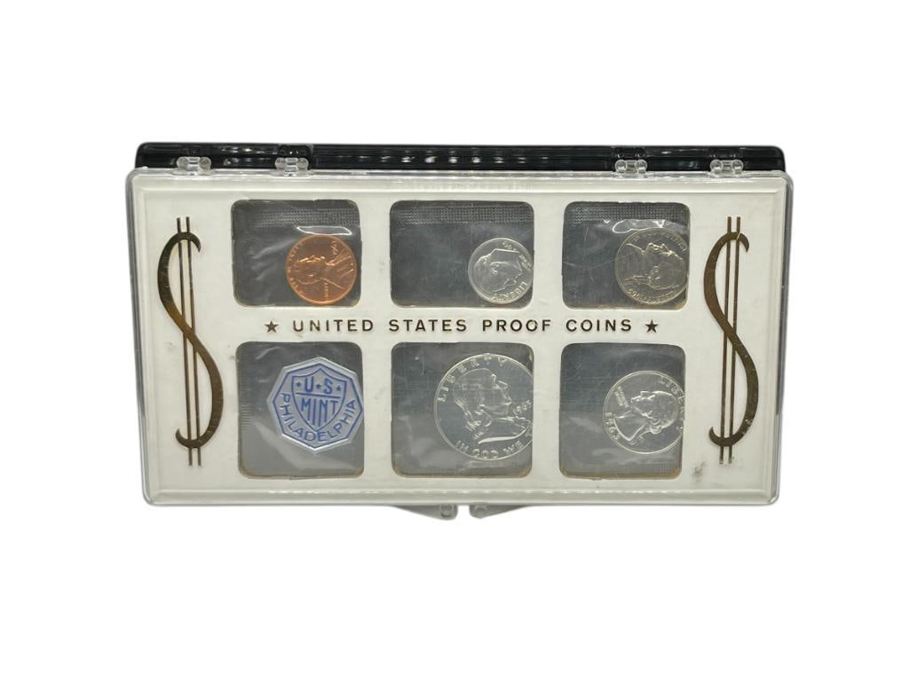 1963 U.S. MINT PROOF SET FEATURING THREE 90% SILVER COINS INCLUDING A FRANKLIN HALF DOLLAR (1 of 10)
