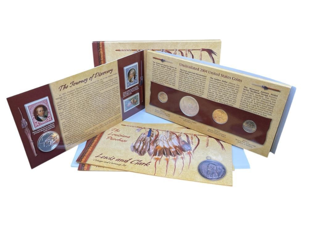 2004 LEWIS AND CLARK COINAGE AND CURRENCY SET FEATURING A 90% SILVER DOLLAR (1 of 16)