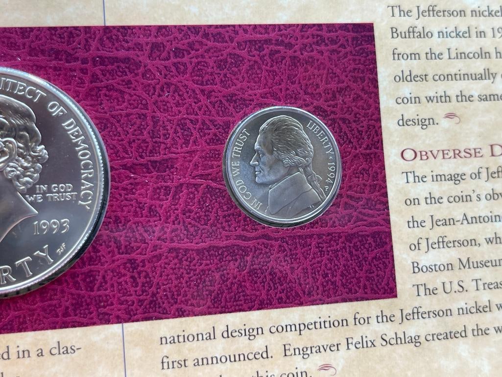 THE THOMAS JEFFERSON COINAGE AND CURRENCY SET FEATURING A 90% SILVER DOLLAR - 4