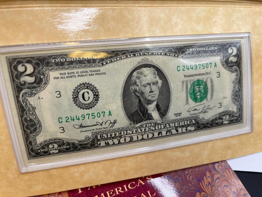 THE THOMAS JEFFERSON COINAGE AND CURRENCY SET FEATURING A 90% SILVER DOLLAR - 7