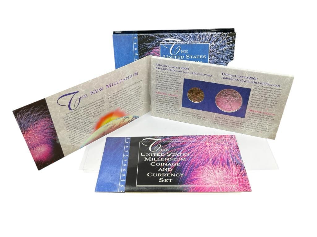 THE UNITED STATES MILLENNIUM COINAGE AND CURRENCY SET FEATURING A 2000 AMERICAN SILVER EAGLE (1 of 12)